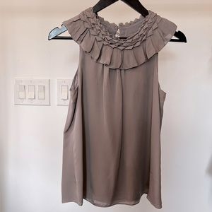 Club Monaco Silk Blouse | Taupe, S